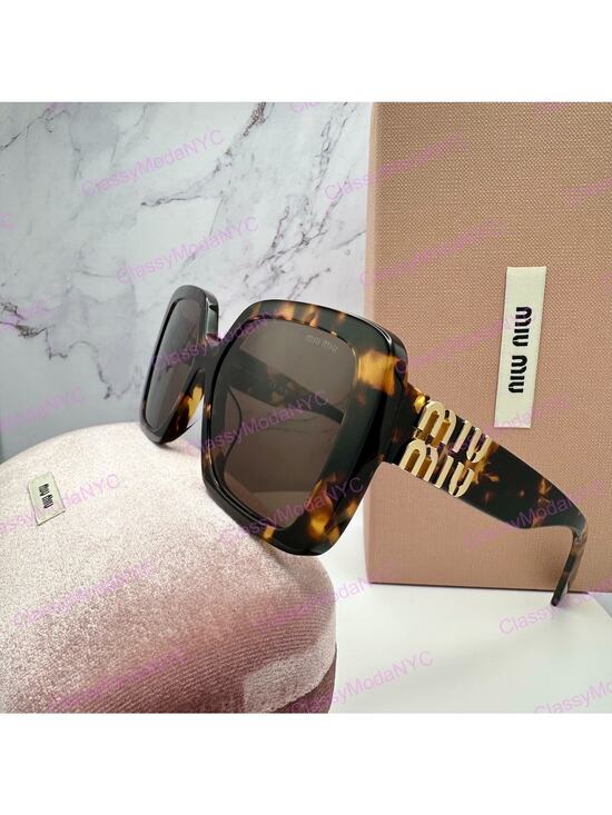 New MIU MIU Sunglasses Brown Square Gold Full Rim 56mm MIU MIU main image 9